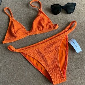 Never worn orange triangle bikini
